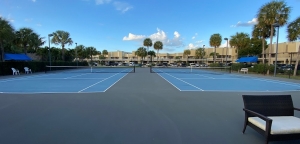 Tennis courts of Nobel Point waterfront community in Pompano Beach