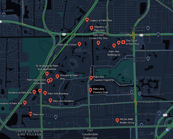 Map of Palm Aire Pompano Beach | Pompano Beach Realty Map of Palm Aire Pompano Beach