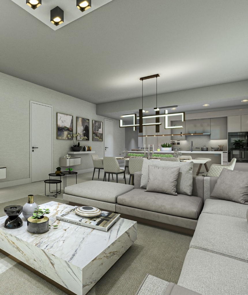 Living area of Salato Luxury Condos In Pompano Beach