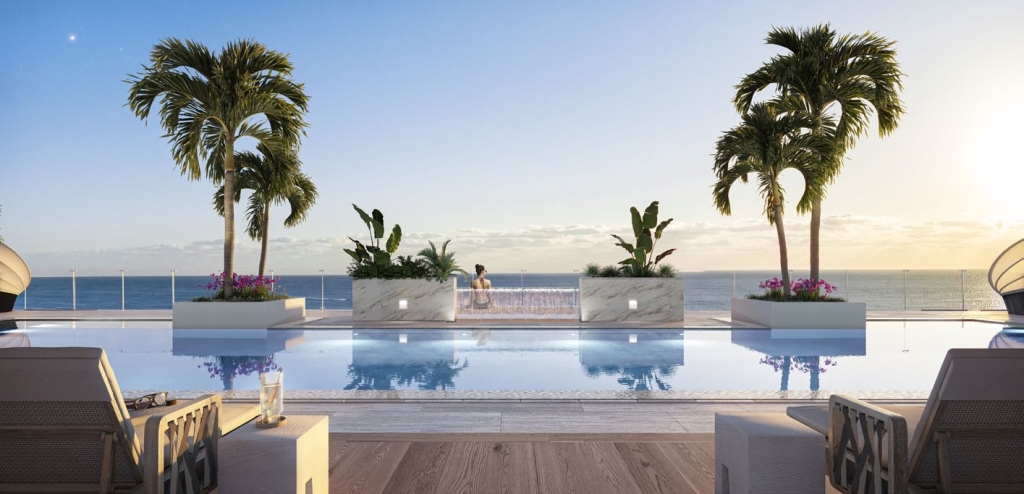 Pool of Salato Luxury Condos Pompano Beach